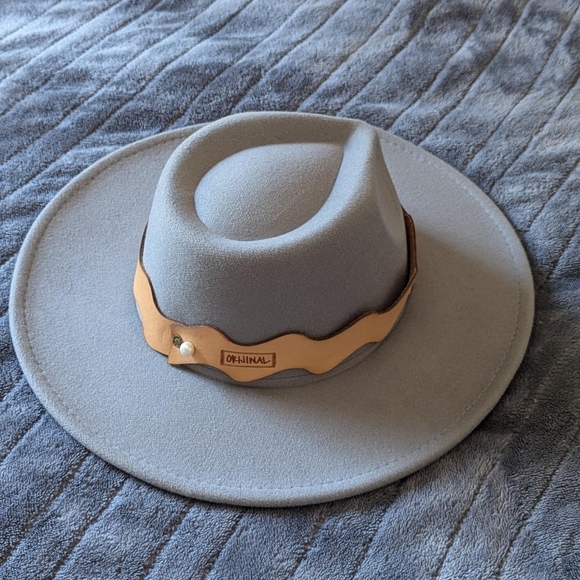 Orijinal Woodley Vegan Wool Grey Hat with Brown Strap - Picture 1 of 6